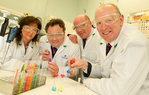 Dr Lillian Cromie, Director of Science, Norbrook, Dr Stephen Farry, DEL, Derek Rodgers, Operations Director, Norbrook and Brian Doran, Chief Executive, SRC